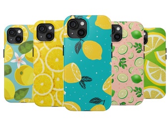 Lemon Phone Case Citrus Fruit TOUGH Cover fit for iPhone 15 Pro Max, 14 Plus, 13, 12, 11, XR, XS & Samsung S23, S22, S20FE, S21, Pixel 8, 7