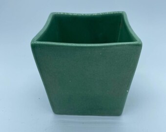 Vintage Haeger Square Planter in Moss Green Glaze 3716, USA