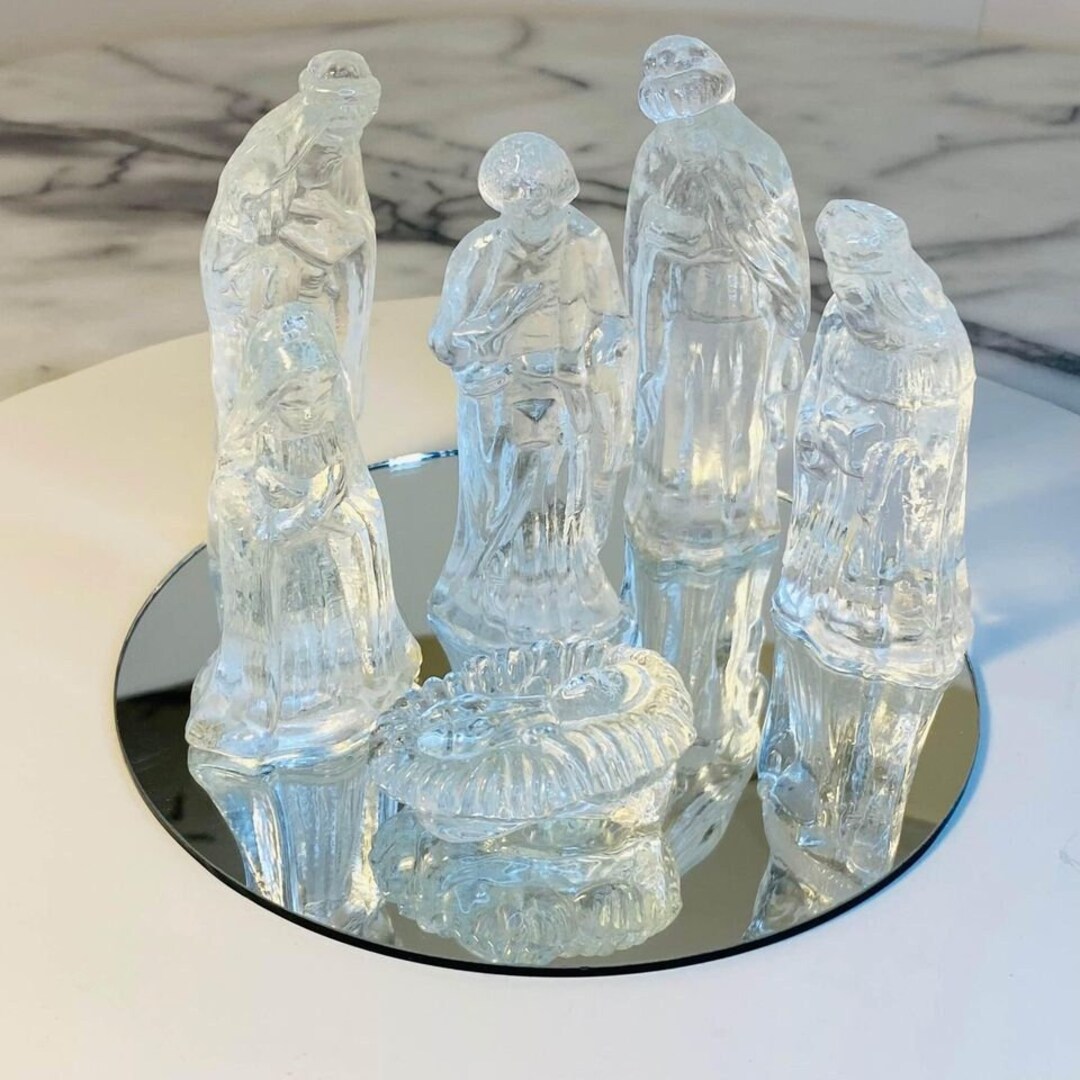 Vintage 6 Piece Clear Glass Nativity Set by Designs Etsy UK
