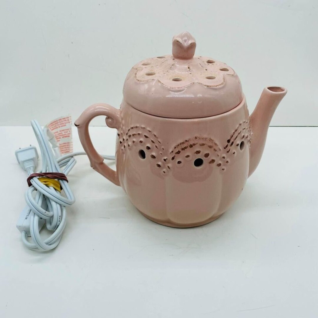Scentsy Vintage Pink Teapot Warmer Retired Pattern Etsy