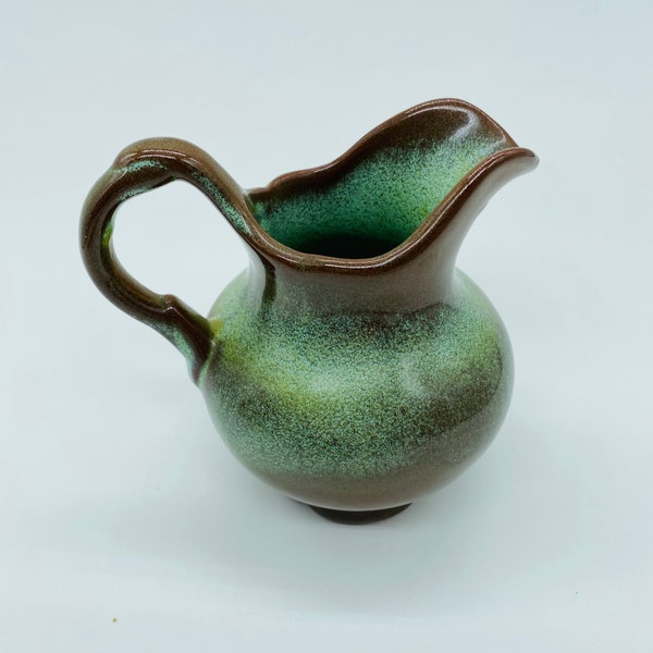 1963 Vintage Green Frankoma Pottery small jug Redware