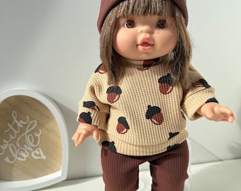 Puppenkleidung, Pullover Hose Mütze für Puppen 32-36 cm( Minikane, Baby Annabelle, Baby Born)