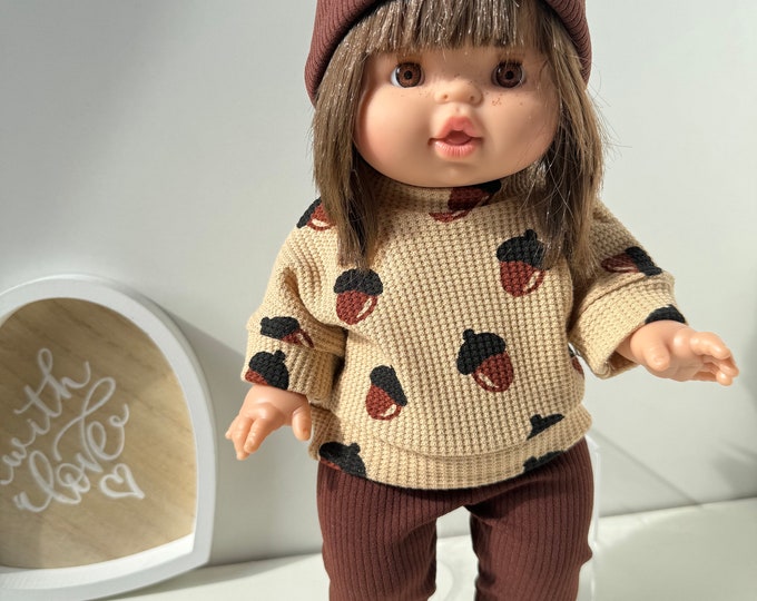 Puppenkleidung, Pullover Hose Mütze für Puppen 32-36 cm( Minikane, Baby Annabelle, Baby Born)