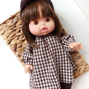 Kleid Stirnband and Leggings für Puppen 32-43 cm( Minikane, Baby Annabelle, Baby Born) , Puppenkleidung