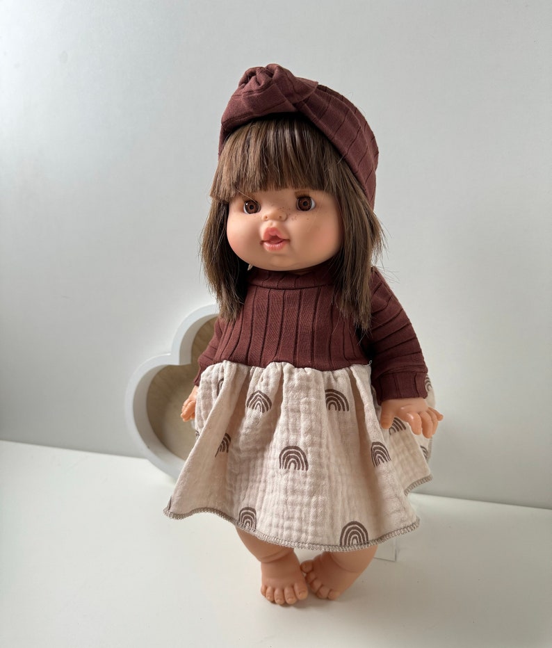 Kleid Stirnband für Puppen 32-36 cm Minikane, Baby Annabelle, Baby Born little, Puppenkleidung Bild 3