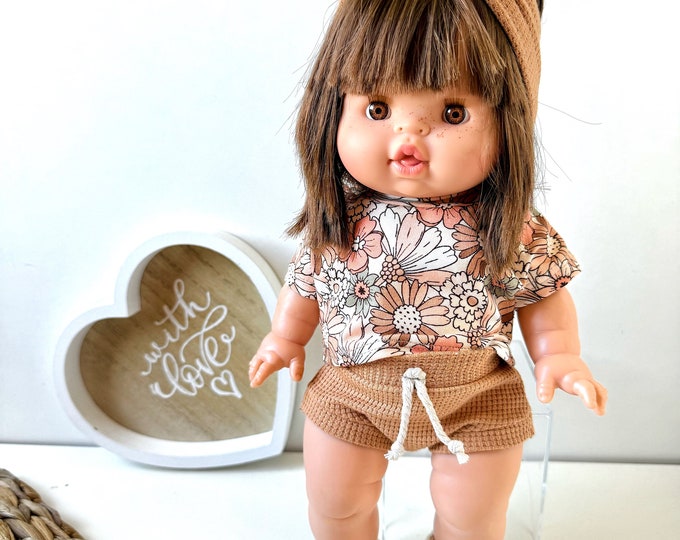 T-Shirt Shorts Stirnband für Puppen 32-36 cm( Minikane, Baby Annabelle, Baby Born little) , Puppenkleidung