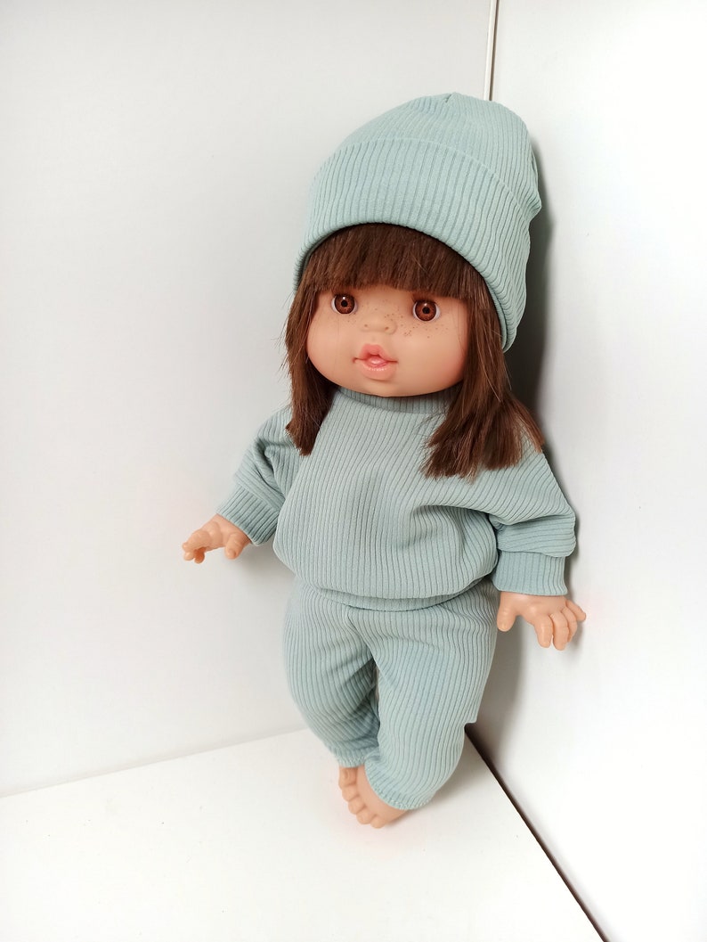 Puppenkleidung, Pullover Hose Mütze für Puppen 32-36 cm Minikane, Baby Annabelle, Baby Born little Bild 4