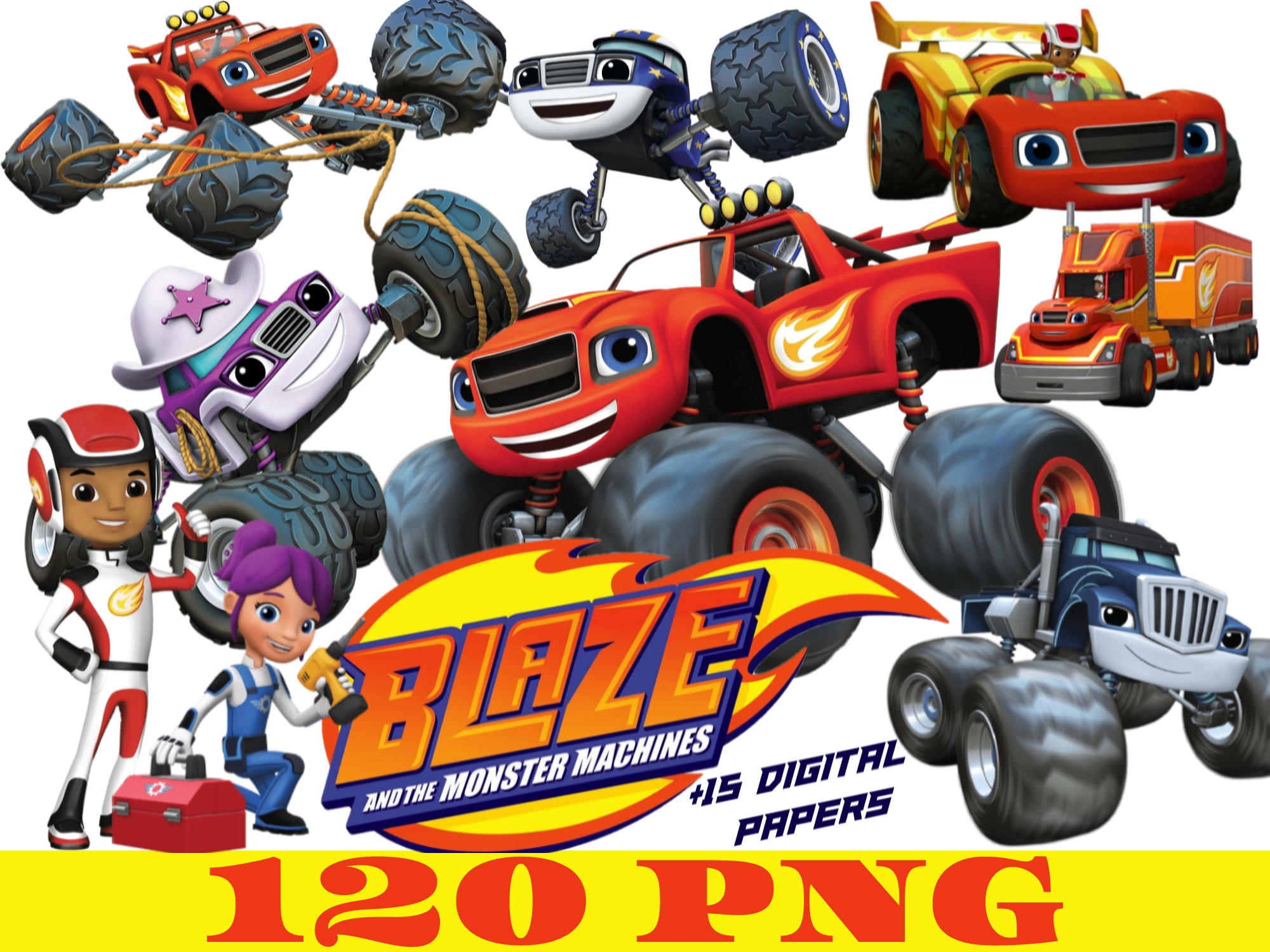 Blaze The Monster Machines PNG Clipart Images INSTANT DOWNLOAD ...