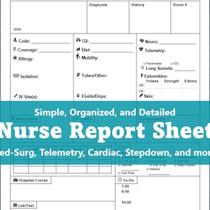 Nurse Report Sheet