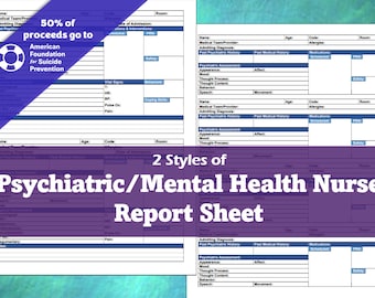 Psychiatric/Mental Health Nurse Report Sheets