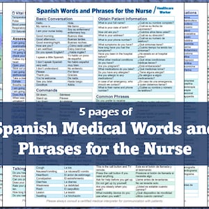 Spanish Medical Phrases for Nurses