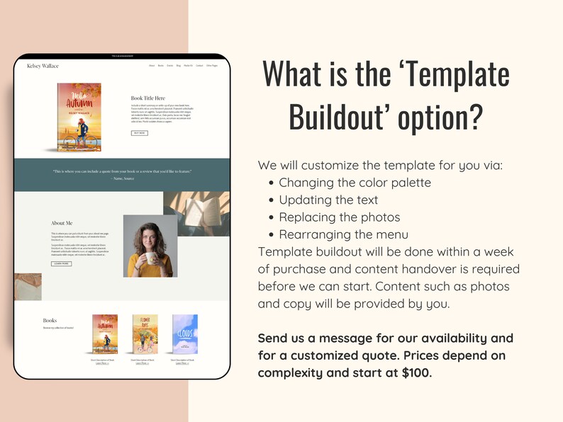 Squarespace 7.1 Website Template for Authors Premade Book Launch