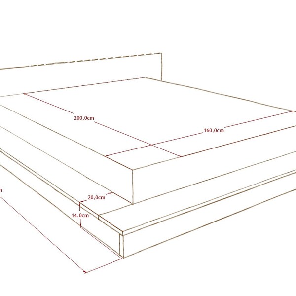 Letto in legno Kalamantan - Malang | Letto in legno | Letto classico | Struttura letto in legno massiccio