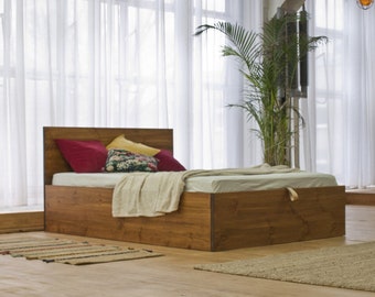 Letto in legno con contenitore Kalamantan - Sumatra | Letto con contenitore | Letto in legno | Letto classico