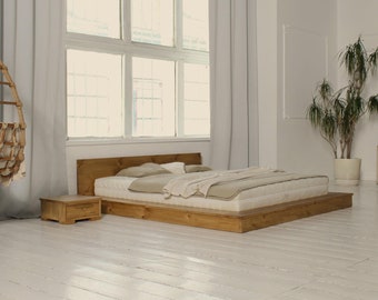 Kalamantan - Cama de madera Palau | Cama de madera | Cama clásica | Marco de cama de madera maciza