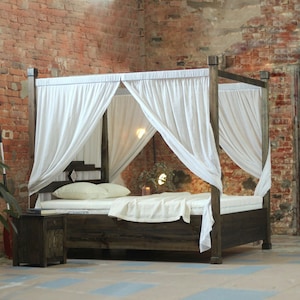 Kalamantan - Lovina Wooden Canopy Bed | Container Bed | Canopy Bed | Wooden Bed | Colonial Bed