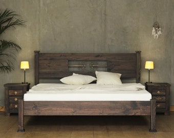 Letto in legno Kalamantan - Madura | Letto in legno | Letto classico | Struttura letto in legno massiccio