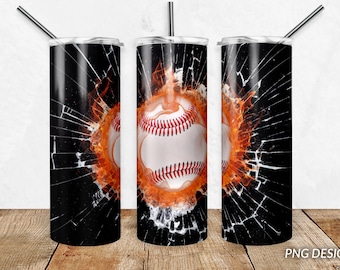 Baseball Tumbler, 20 oz Tumbler PNG Sublimation Design, Seamless Skinny Tumbler Wrap Download digitale