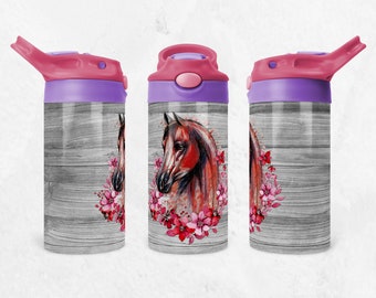 Kids Tumbler Wrap Unicorn Design, 12oz Flip Top Sippy Cup Sublimation ...