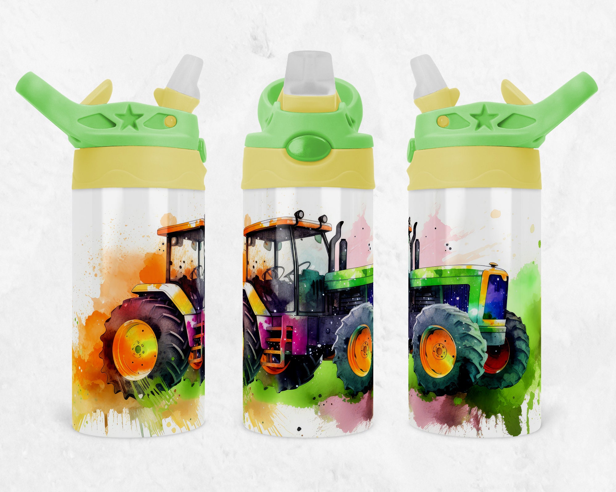 14oz Tractor Kid Tumbler Personalized / Toddler Cup / Stainless Steel /  Birthday Gift / Choo Choo Train / Truck Cup / Boy Cup 