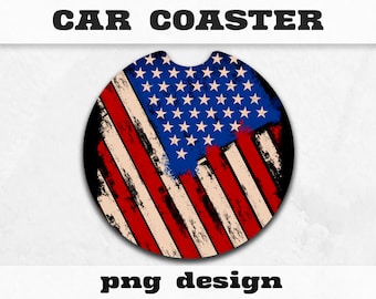 Patriotic designs Car Coaster png, Car accessory, Car coasters PNG, gifts for him or gifts for her, Car cup coasters, Instant download