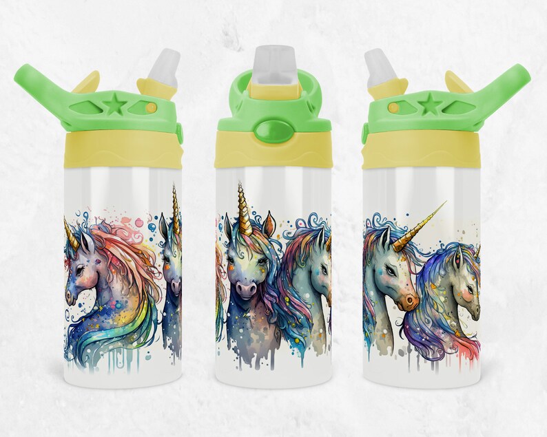 Kids Unicorn Tumbler Wrap Design PNG 12oz Flip Top Sippy Cup - Etsy