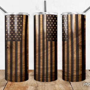 20 oz Becher PNG Design, Holz Amerikanische Flagge Skinny Tumbler Designs Sublimation Download PNG, Digitaler Download