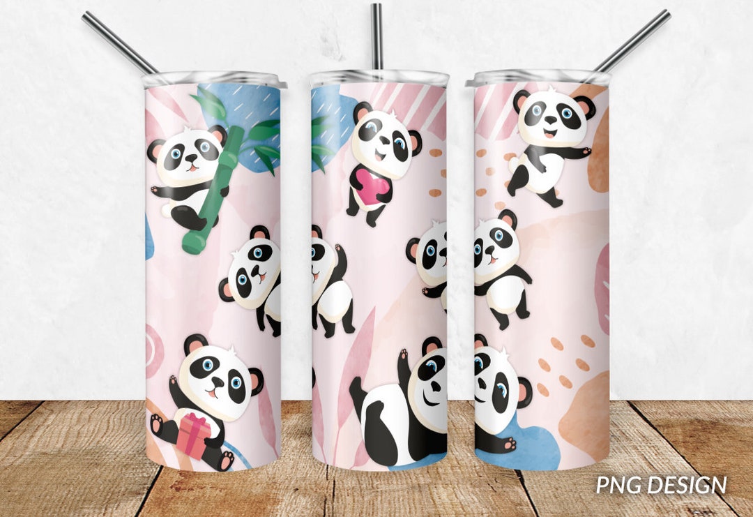 20 Oz Tumbler PNG Design, Panda Skinny Tumbler Designs Sublimation ...