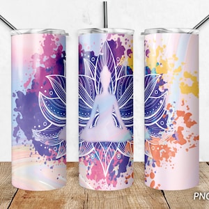 20 oz Tumbler PNG Design, Yoga Skinny Tumbler Designs Sublimation Download PNG, Digital download