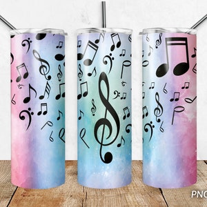 20 oz Tumbler PNG Design, Music Skinny Tumbler Designs Sublimation Download PNG, Digital download