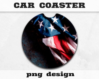 American Flag designs Car Coaster png, Car accessory, Car coasters PNG, gifts for him or gifts for her, Car cup coasters, Instant download