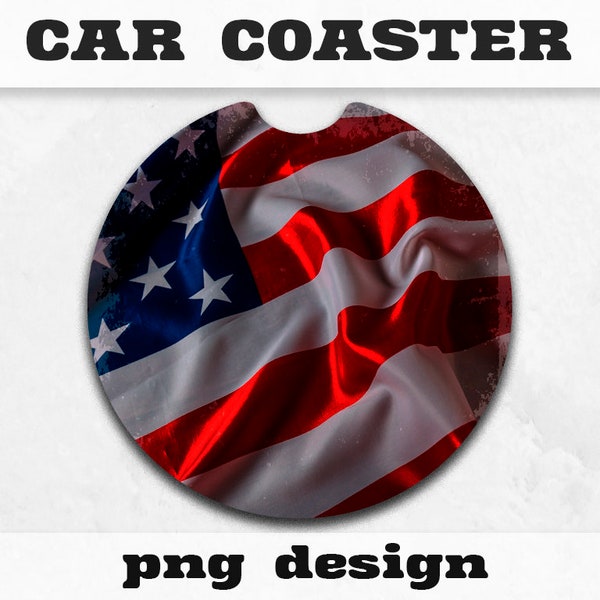 American Flag designs Car Coaster png, Car accessory, Car coasters PNG, gifts for him or gifts for her, Car cup coasters, Instant download