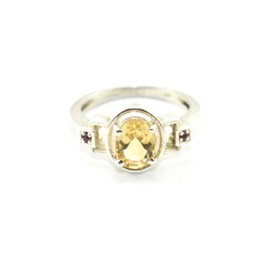 925 Sterling Silver Handmade Ring with Natural Citrine Gemstone | Yellow Crystal Ring | November Birthstone Jewelry Gift for Her