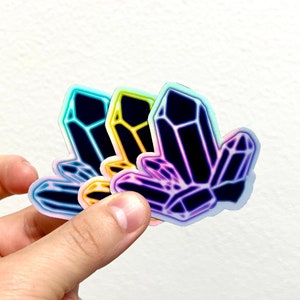 Crystal Holographic Stickers (Blue, Purple and Yellow)