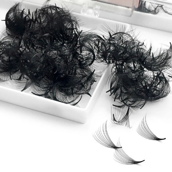1000 Loose Volume Fans 10D , 12D  Individual Lashes Extension Thin Pointy Base Promade Volume Fans