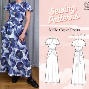 plus size peplum dress pattern Sweetheart Peplum Dress Sewing Pattern: Nyeca XXS-6XL (PDF Pattern)