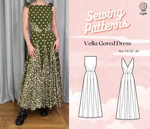 Plus+ Boat Neck Sleeveless Dress With 8-gored Skirt Panels Digital
