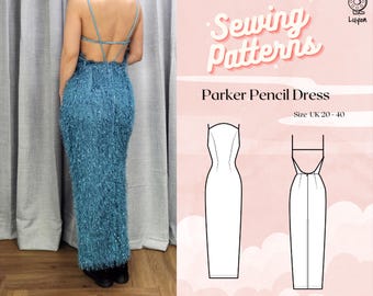 Plus+ Strappy Curved High Neck Backless Princess Line Pencil Skirt