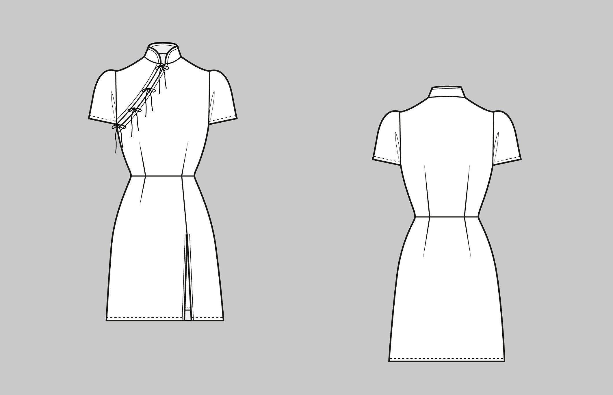 早割シーズン券 Digital Dress Mini Collar High Cheongsam PDF Pattern Sewing Clothing