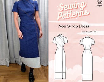 レーストリム Vネック パフスリーブ マーメイドスタイルドレス