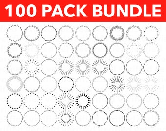 100 Circle Frame SVG Bundle | Instant Download, Circle Svg, Decorative svg, Wreath svg, Digital Download, Doodle Circle Svg, ClipArt, Cricut
