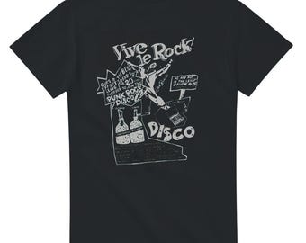 Retro Vive Le Rock Punk  T-shirt