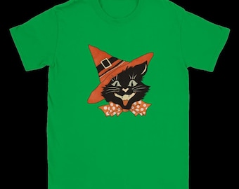 Spooky Halloween Cat Classic Kids Crewneck T-shirt