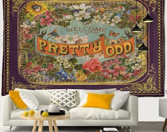 Pretty Odd Tapestry, Retro Illusion Tapestry, Aesthetic Living Room Tapestry, Trippy Tapestry, Boho Wall Hanging , Boho Table Top Cloth