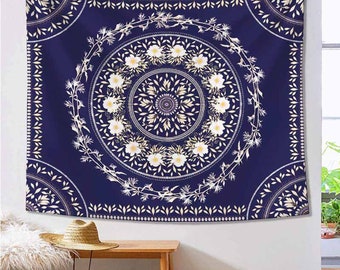 Mandala Tapestry, Flower Tapestry, Psychedelic Tapestry, Floral Tapestry, Hippie Tapestry, Table Cloth, Beach Tapestry, Bohemian Tapestry