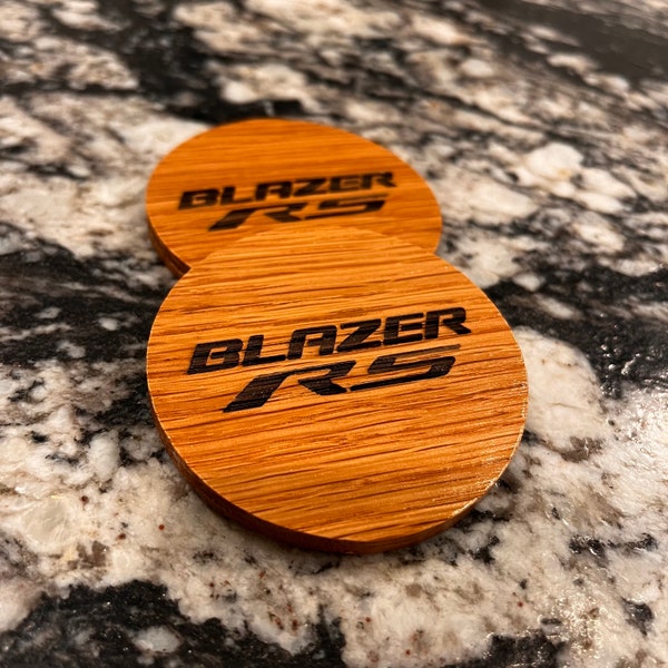 Two Chevrolet Blazer RS Coasters Cupholder Liners Cupliners 2022 Accessories Wood Chevy 2023 2024