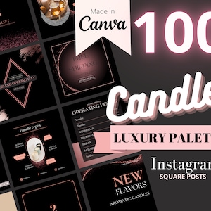 Candle Business Bundle Templates | Candle Business Bundle Content | Candle Post | Candle Instagram Posts | Canva | Luxury Palette