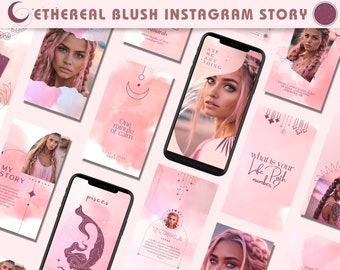 Spiritual Instagram Story Template for Spiritual Influencer, Ethereal Social Media Story, Divine Pink Instagram Story
