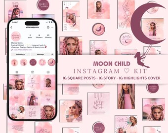 Spiritual Instagram Kit, Instagram Bundle, Social Media Kit, Social Media Bundle, Instagram Posts, Story, Highlights for Influencers