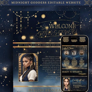 Enchanting Website for Spiritual Influencers, Coaches and Business Owners, Fully Editable Canva Website Template